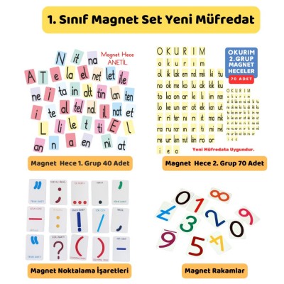 1. Sınıf Magnet Eğitim Seti - Anetil - Okurım - Noktalama - Rakamlar 1. Sınıf Magnet Eğitim Seti - Anetil - Okurım - Noktalama - Rakamlar
