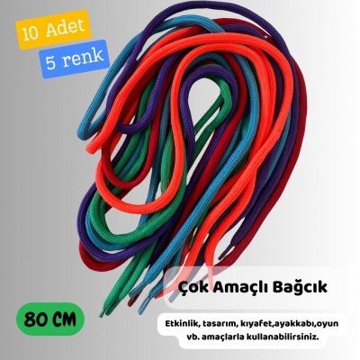 Bağcık Çok Amaçlı Renkli Bağcıklar 10 Adet 80 cm Etkinlik Tasarım Kıyafet Ayakkabı Bağcığı Bağcık Çok Amaçlı Renkli Bağcıklar 10 Adet 80 cm Etkinlik Tasarım Kıyafet Ayakkabı Bağcığı