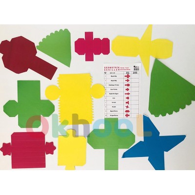 Geometrik Şekiller Açılımı Karton Maket Seti