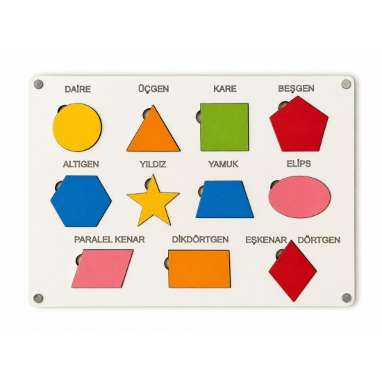 Geometrik Şekiller Puzzle 11 Parça Ahşap