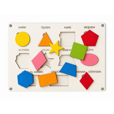 Geometrik Şekiller Puzzle 11 Parça Ahşap