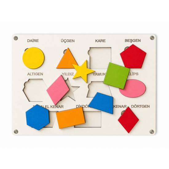 Geometrik Şekiller Puzzle 11 Parça Ahşap