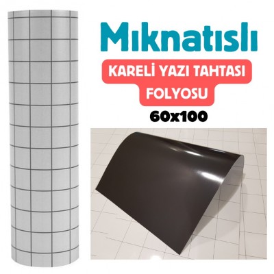 Mıknatıslı Kareli Yazı Tahtası Folyosu 60x100