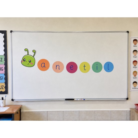 Magnet Tırtıl - Ritmik Sayma ve Etkinlik Tırtılı - Ritmik Saymalar, Harf, Hece ve Kelime - 11 Parça Yaz Sil