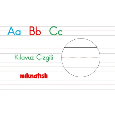 Mıknatıslı Kılavuz Çizgili Yazı Tahtası Folyosu - Yeni Müfredat - 4 Satır Mıknatıslı Kılavuz Çizgili Yazı Tahtası Folyosu - Yeni Müfredat - 4 Satır
