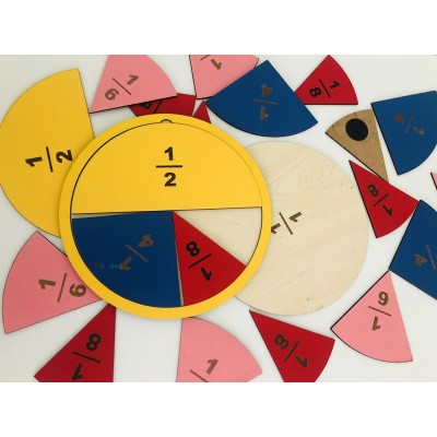 Montessori Kesir Takımı Mıknatıslı Ahşap Montessori Kesir Takımı Mıknatıslı Ahşap