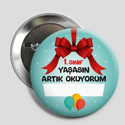 1. Sınıf Yaşasın Artık Okuyorum Rozet 50mm - Model 7 1. Sınıf Yaşasın Artık Okuyorum Rozet 50mm - Model 7
