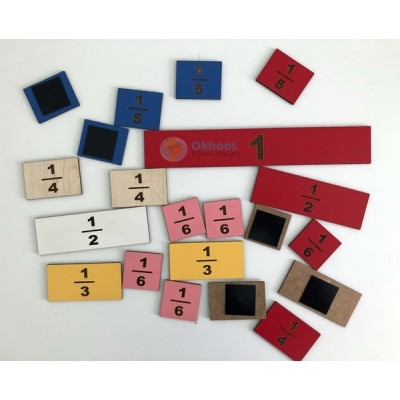 Şerit Kesir Takımı - Mıknatıslı - Ahşap Şerit Kesir Takımı - Mıknatıslı - Ahşap