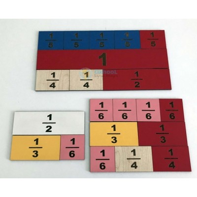 Şerit Kesir Takımı - Mıknatıslı - Ahşap